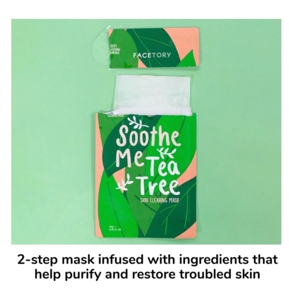 FACETORY Soothe Me Tea Tree 2-Step Sheet Mask Set - Picture 2 of 11